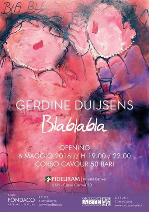 Bari, ''Blablabla'': personale della pittrice Gerdine Duijens alla Fideraum