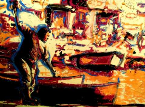 Cisky, pittore ''pop'': Per me violare significa dipingere con il viola