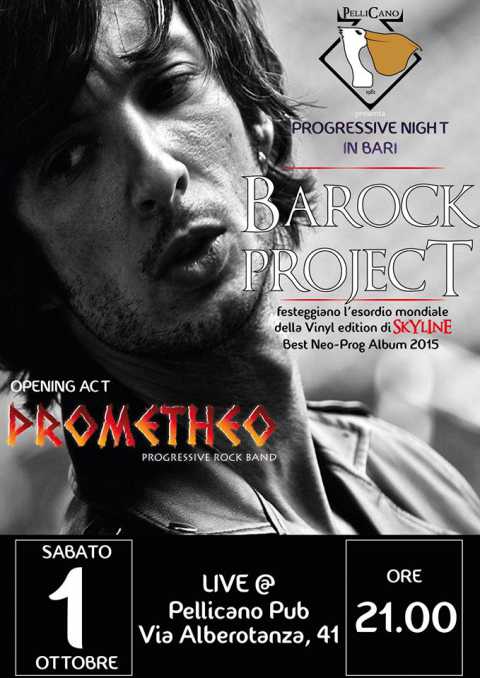 Bari, le band Barock project e Prometheo in concerto al Pellicano
