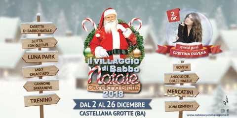 Castellana, gli eventi del Villaggio di Babbo Natale al via con Cristina d'Avena