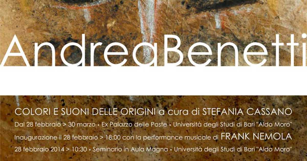 Bari, ''Colori e suoni delle origini'': personale di Andrea Benetti