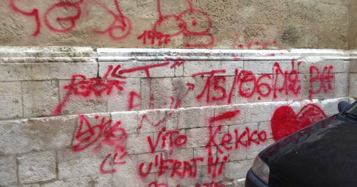 Bari Vecchia, tutti i monumenti marchiati dai vandali: foto