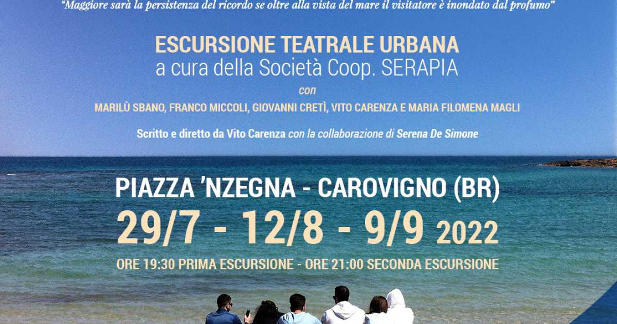 Carovigno, escursione teatrale urbana ispirata al romanzo ''Bellofatto''