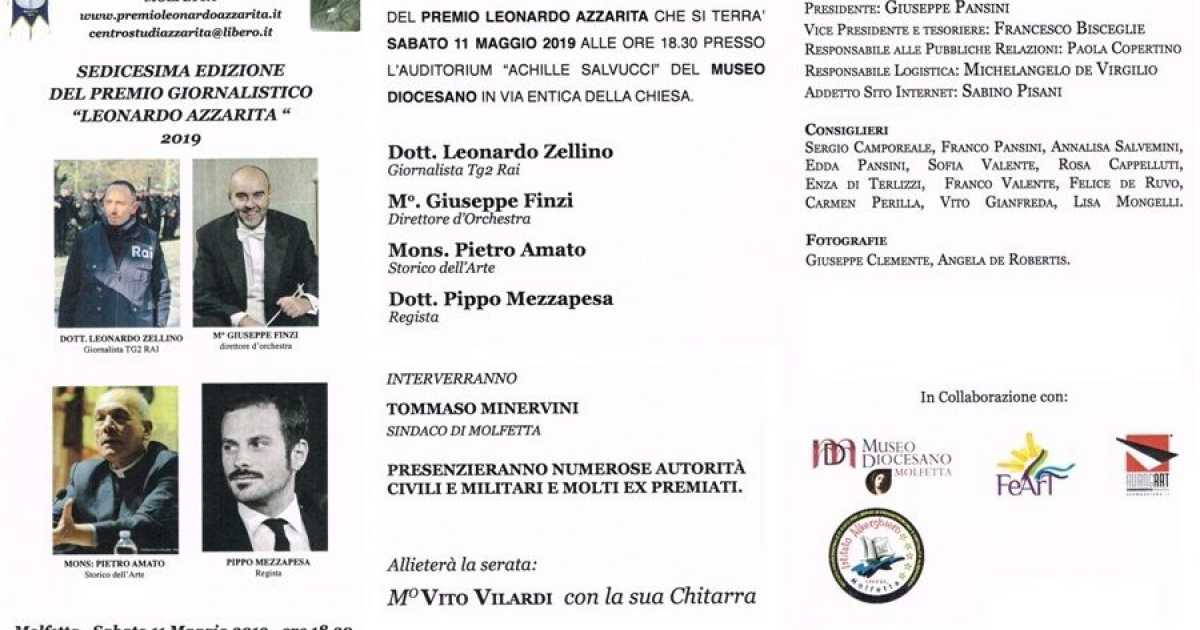 Molfetta, nel Museo Diocesano la 16ma edizione del Premio Azzarita 
