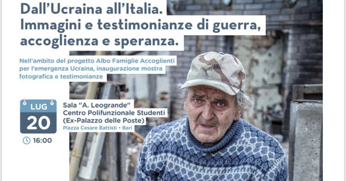Bari, ex Palazzo delle Poste: mostra fotografica e video sulla guerra in Ucraina