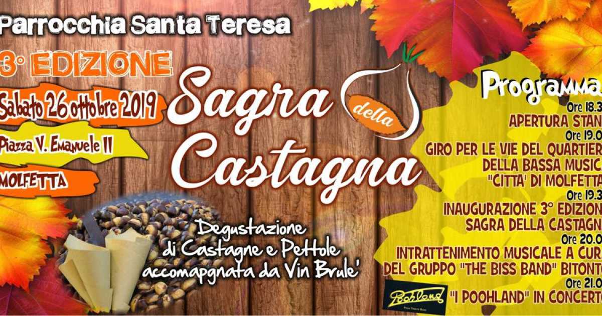 Molfetta, ''Sagra della Castagna'': in piazza degustazioni e musica