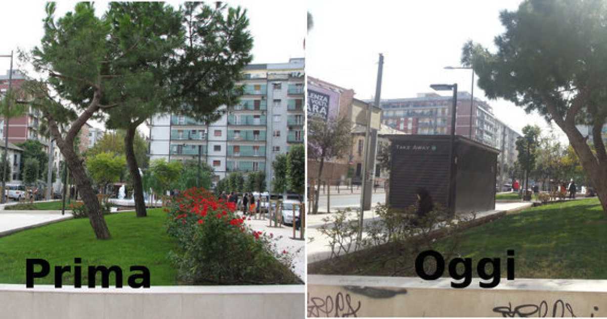 Carrassi, nel giardino De Bellis spunta un take away. E il verde pubblico?