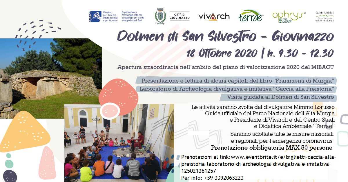 Soprintendenza, visita al Dolmen di Giovinazzo e musica al Chiostro Santa Chiara