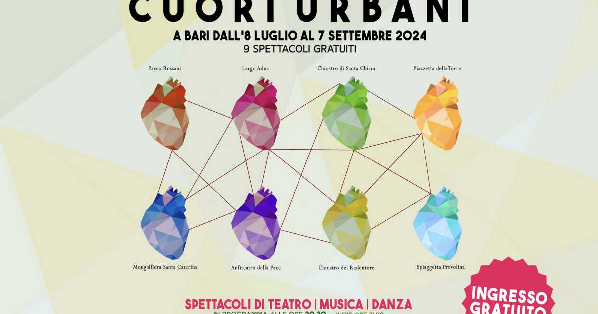 Bari, al via ''Cuori urbani'' con concerti, spettacoli e laboratori gratuiti
