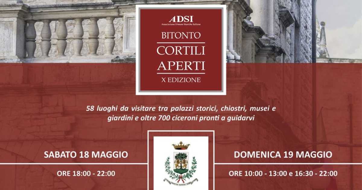 Da Palazzo Sylos alla chiesa di San Silvestro: a Bitonto decima edizione di ''Cortili Aperti''