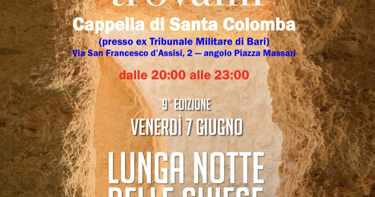 Bari, apertura della cappella di Santa Colomba per la ''lunga notte delle chiese''