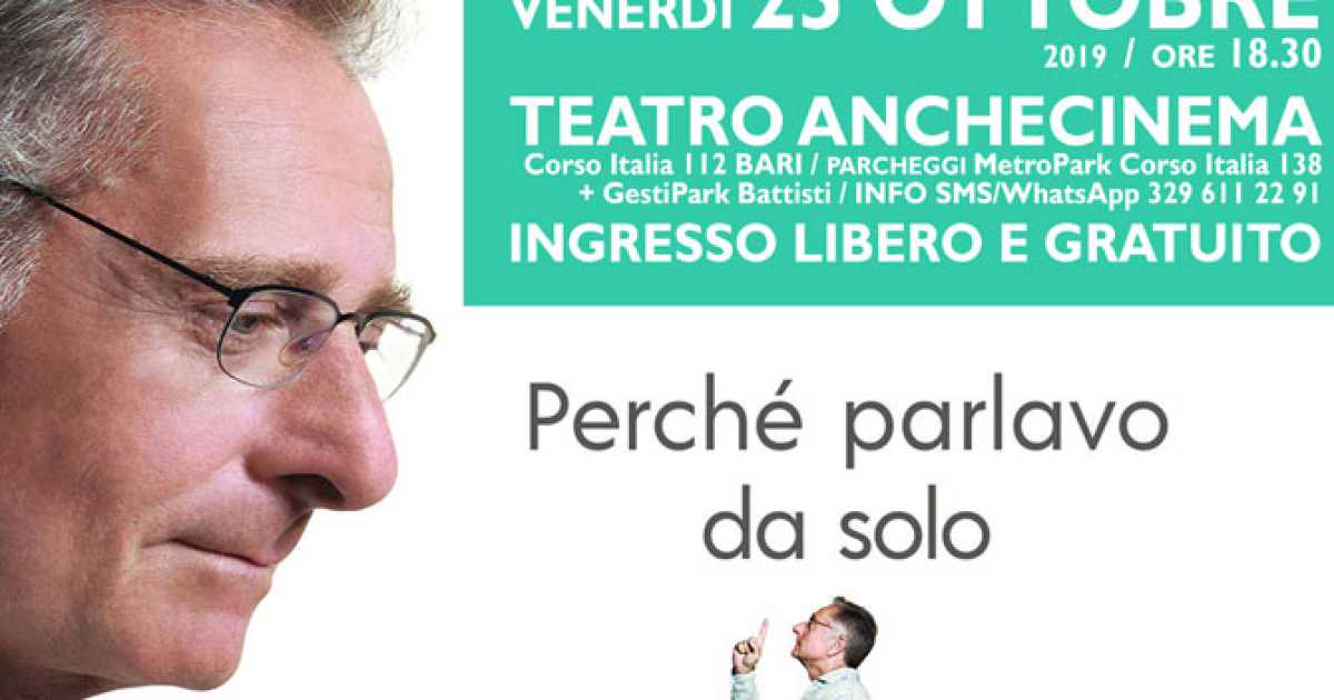 Bari, AncheCinema: Paolo Bonolis presenta ''Perch� parlavo da solo''