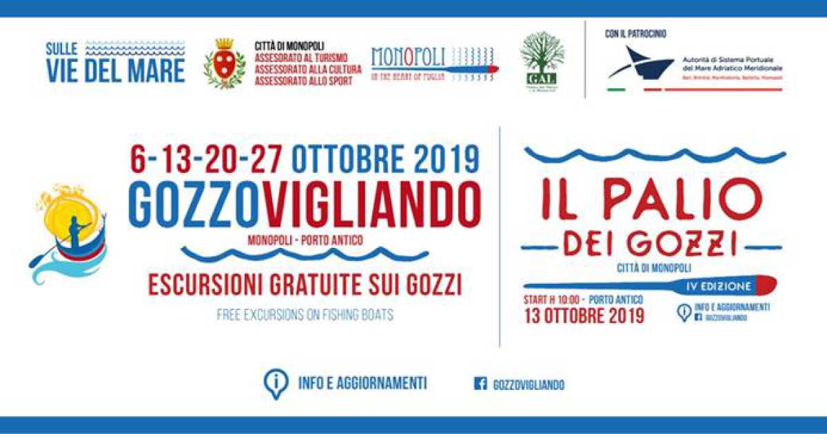 Monopoli, a ottobre giro gratis sui gozzi del Porto Vecchio