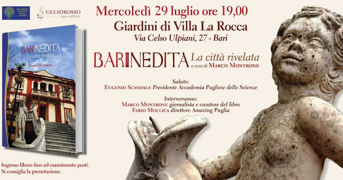 Bari, Villa La Rocca: presentazione di ''Bari inedita-La citt� rivelata''