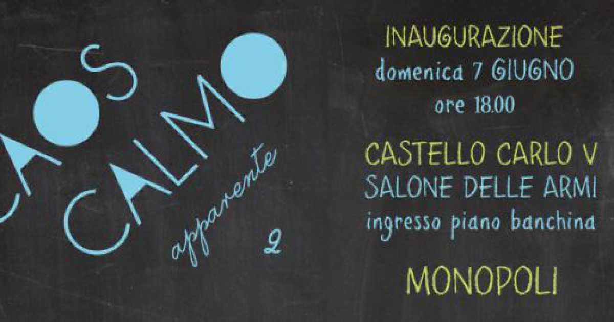 Monopoli, ''Caos calmo apparente 2'': mostra nel Castello Carlo V