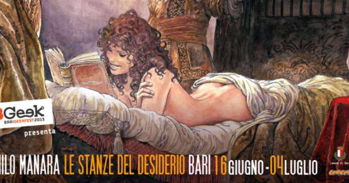 Bari, ''Le stanze del desiderio'': personale di Milo Manara nella Sala Murat
