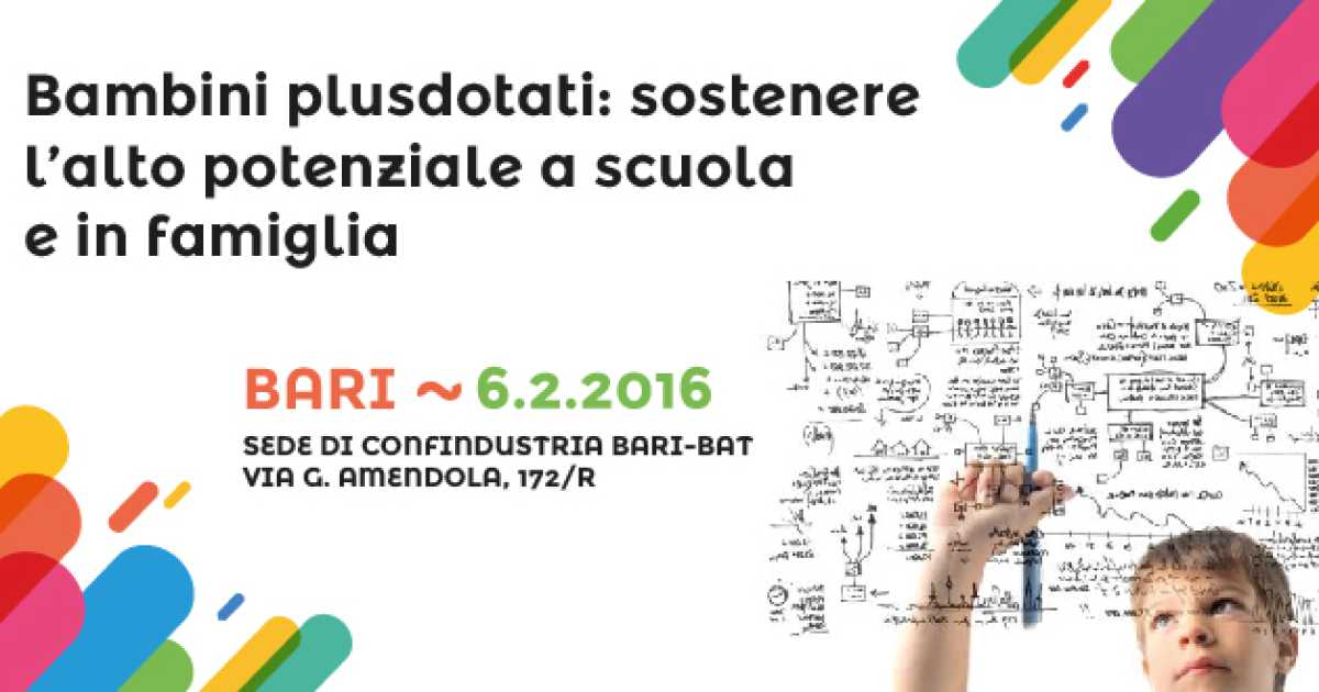 Bari, convegno sui bambini plusdotati nella sede di Confindustria