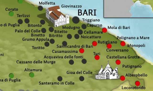 Dall'orso di Capurso alla collana persa a Gioia: come sono nati i nomi dei paesi in provincia di Bari