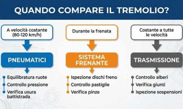 Perch� il volante trema a 100 km/h o quando freni e come risolvere