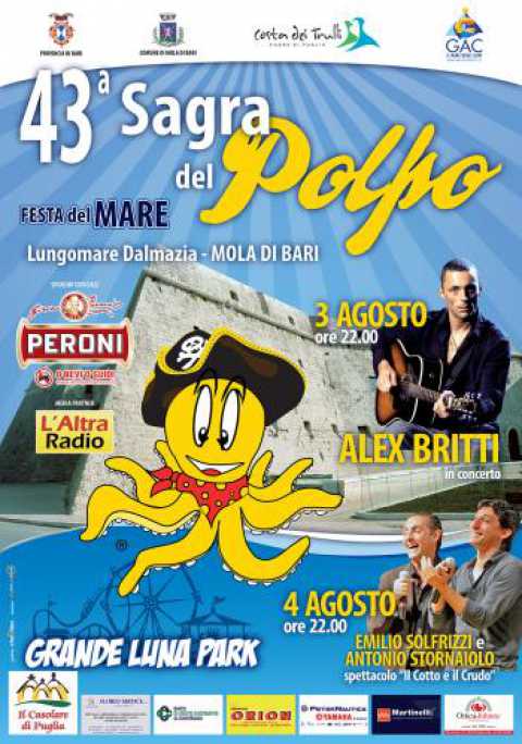 Mola, ''Sagra del polpo'': gastronomia, musica e comicit sul lungomare