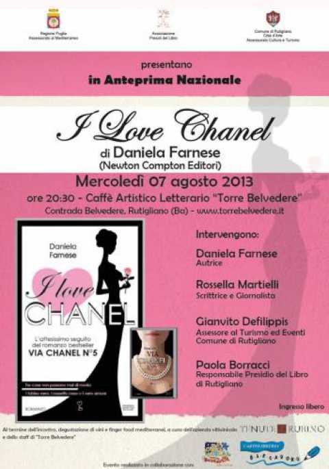 Rutigliano, presentazione del romanzo ''I love Chanel''