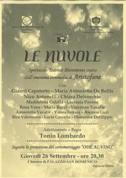 Rutigliano, ''Le nuvole'' di Aristofane all'interno di Palazzo San Domenico