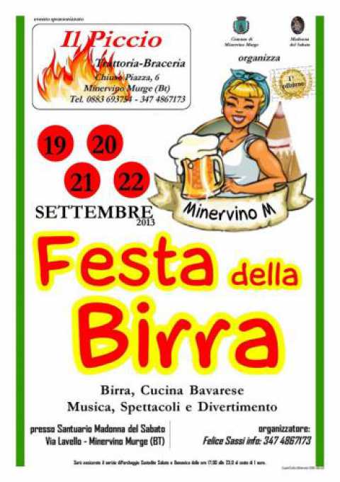 Minervino, prima edizione della ''Festa della birra''