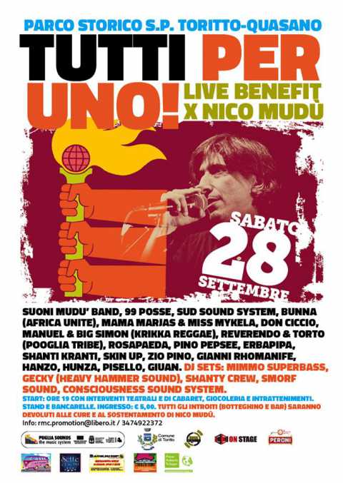 Nico Mud  gravemente malato: sabato grande concerto di beneficenza