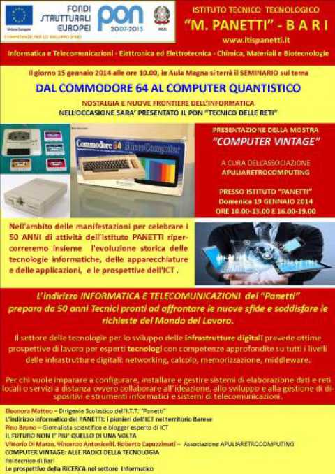 Bari, seminario ''Dal Commodore 64 al computer quantistico''