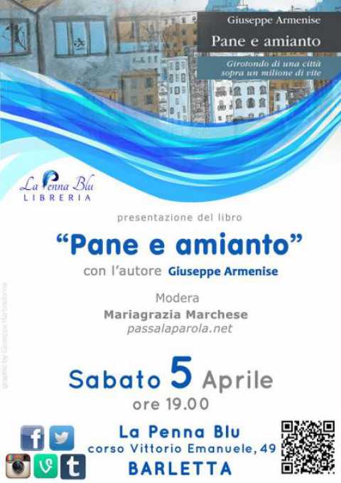 Barletta, Giuseppe Armenise presenta ''Pane e amianto''