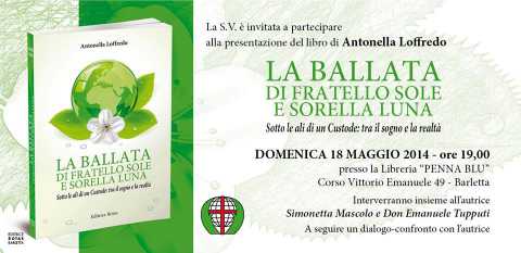 Barletta, Antonella Loffredo presenta ''La ballata di fratello sole e sorella luna''