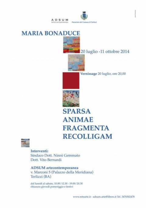 Terlizzi, ''Sparsa animae fragmenta recolligam'': mostra di Maria Bonaduce