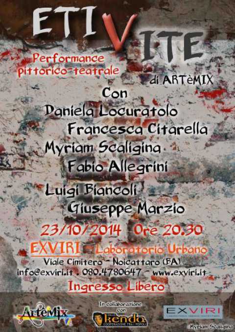 Noicattaro, ''EtiVite'': performance pittorico-teatrale all'Exviri