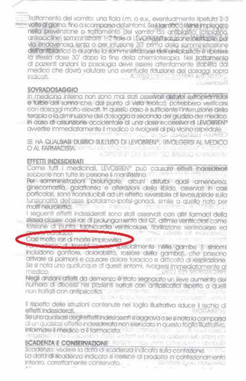 Farmaco shock, tra gli effetti indesiderati: la morte improvvisa