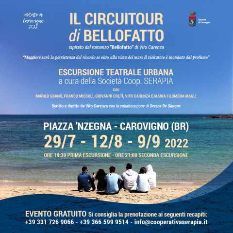 Carovigno, escursione teatrale urbana ispirata al romanzo ''Bellofatto''
