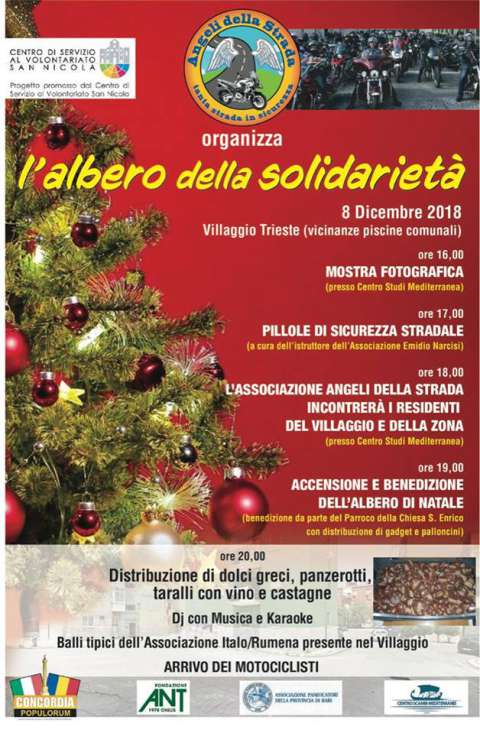 Bari, L'Albero della Solidariet�: un pomeriggio per il volontariato tra degustazioni e musica