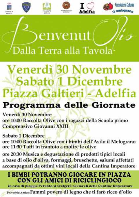 Adelfia, due giorni all'insegna dell'olio d'oliva con ''BenvenutOlio''