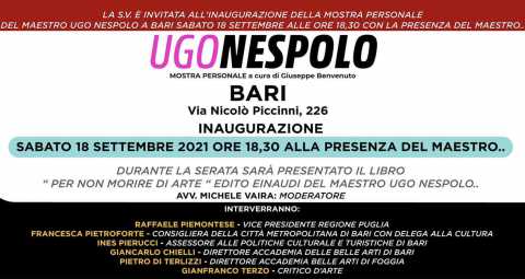 Bari, alla Contemporanea Galleria d'Arte in mostra le opere di Ugo Nespolo