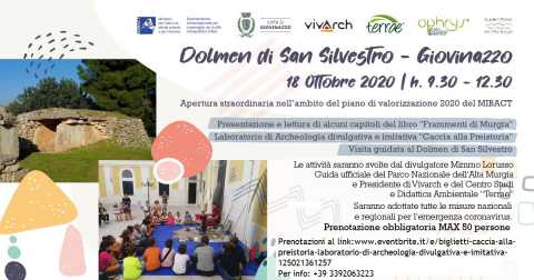 Soprintendenza, visita al Dolmen di Giovinazzo e musica al Chiostro Santa Chiara