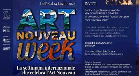 Bari, torna Art Nouveau Week: la settimana internazionale dedicata alla corrente artistica di inizio Novecento 
