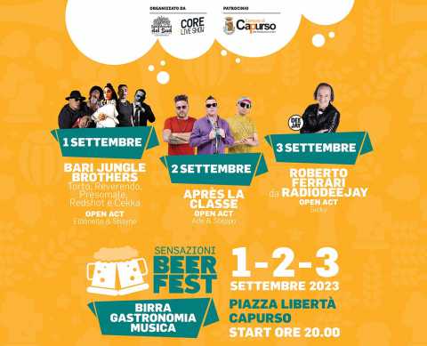Capurso, al via ''SensAzioni Beer Fest'': il festival della birra, dell'arte e della musica