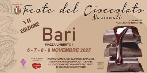 Bari, Festa del Cioccolato Artigianale: in Piazza Umberto la settima edizione