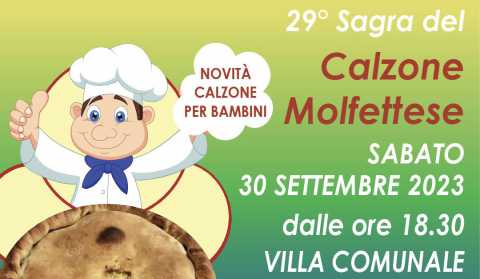 Molfetta, torna la Sagra del Calzone: tra cibo, spettacoli, musica e porzioni per bambini