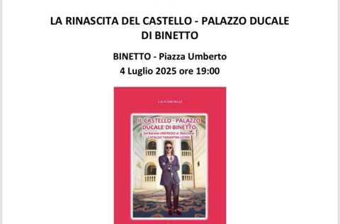 Binetto, in Piazza Umberto la presentazione del libro ''Il Castello - Palazzo Ducale di Binetto''