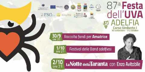 Adelfia, Enzo Avitabile e l'Orchestra della Notte della Taranta ospiti dell'87 ''Festa dell'uva''