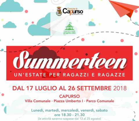 Capurso, Summerteen: un'estate di eventi e attivit per ragazzi