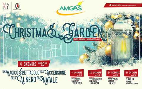 Bari, tra musica e danza si accendono l'albero di Natale e il ''Christmas garden''