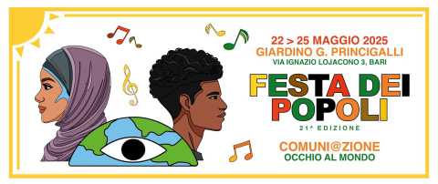 Bari, al via la Festa dei Popoli: dal 22 al 25 maggio nel giardino Princigalli