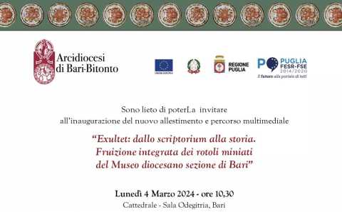 Bari, riapre il Museo Diocesano: di nuovo visitabili i preziosi Exultet