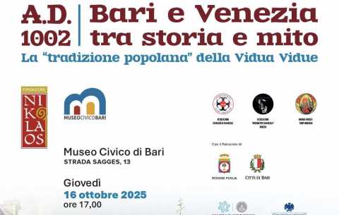 Museo Civico, convegno sulla ''Vidua Vidue'': quando Venezia liber Bari dai saraceni 